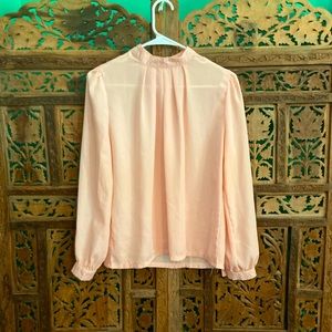 Peach high neck Victorian blouse
